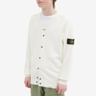 Stone Island Men's Raw Hand Cotton Knitted Cardigan in White