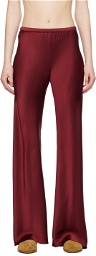 Silk Laundry Red Bias-Cut Lounge Pants