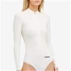 Jil Sander+ Women's Long Sleeve Swimsuit in Coconut