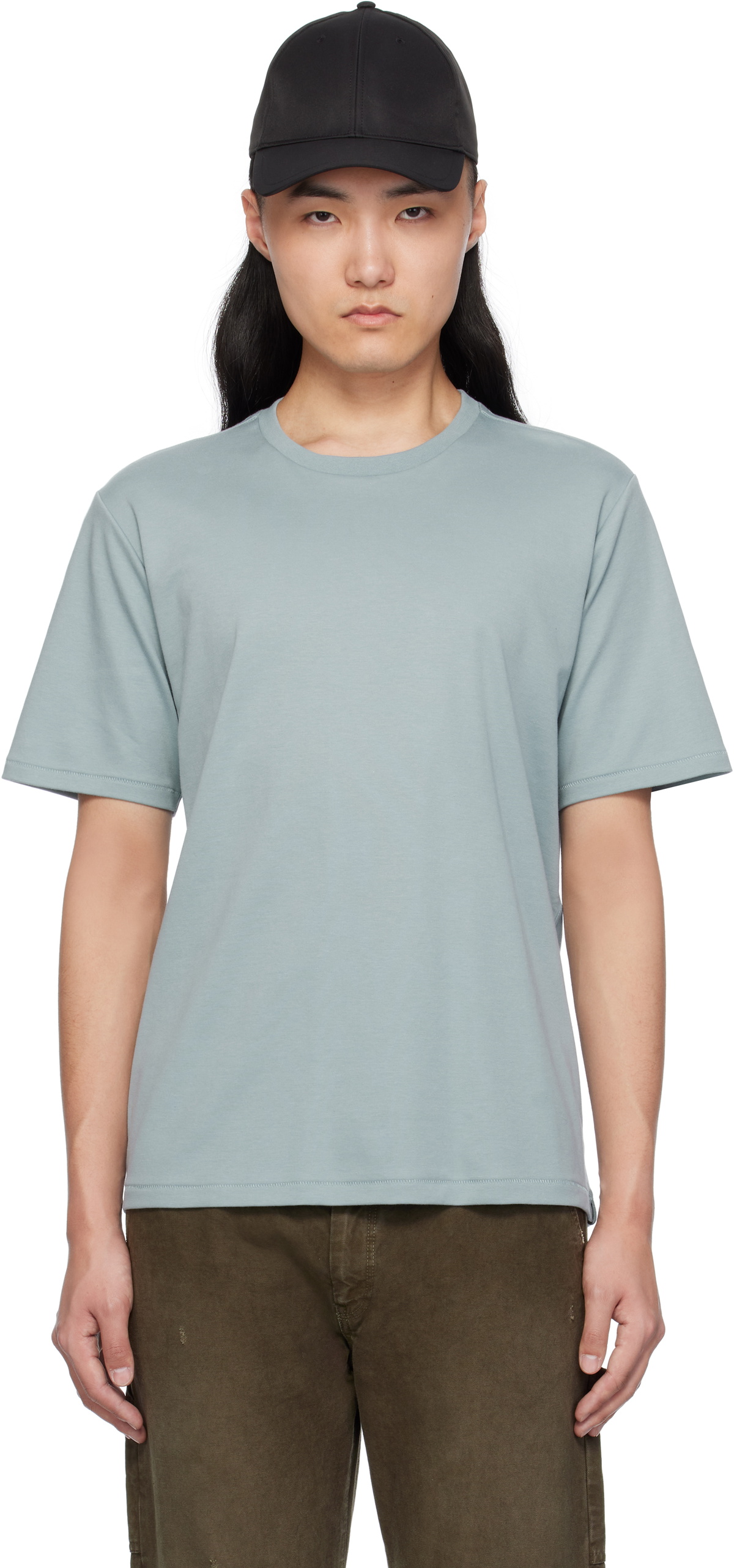 rag & bone Blue Pima Cotton T-shirt