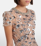 Self-Portrait Sheer sequined cocktail dress