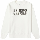 Maison Margiela Men's Zoom Logo Crew Sweat in Off White