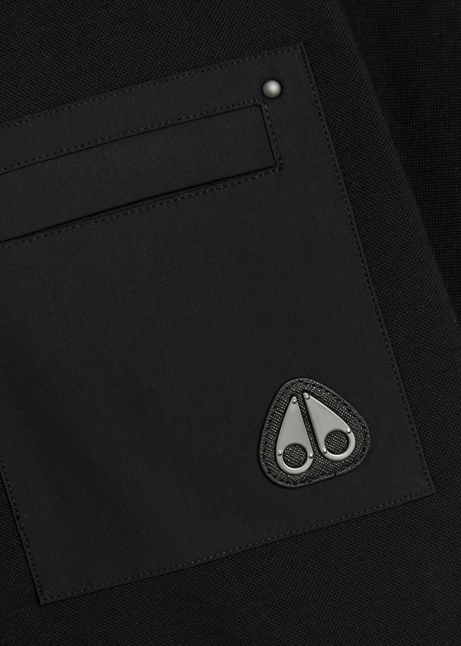 Moose Knuckles Dalon Panelled Piqué Cotton Polo Shirt Black
