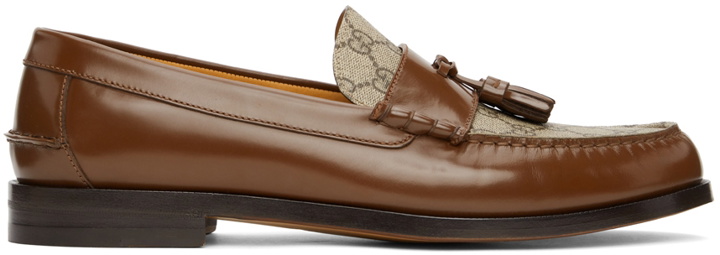 Photo: Gucci Brown GG Tassel Loafers