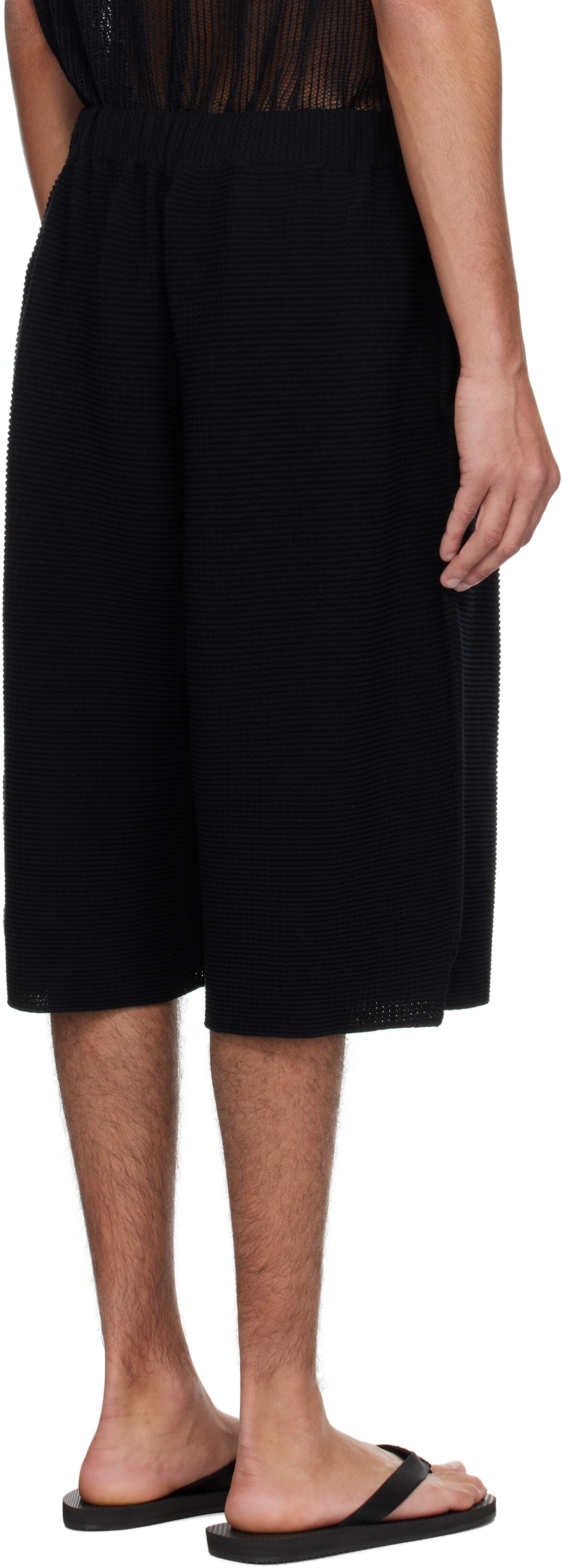 HOMME PLISSÉ ISSEY MIYAKE Black Tight Twist Cotton Knit