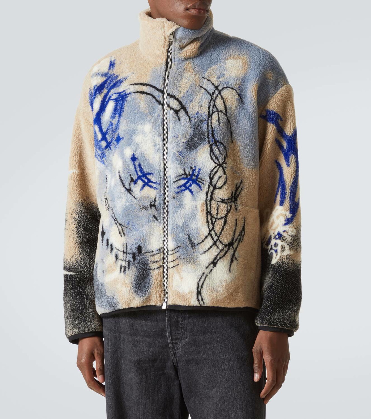 Acne Studios Teddy jacquard fleece zip-up jacket Acne Studios