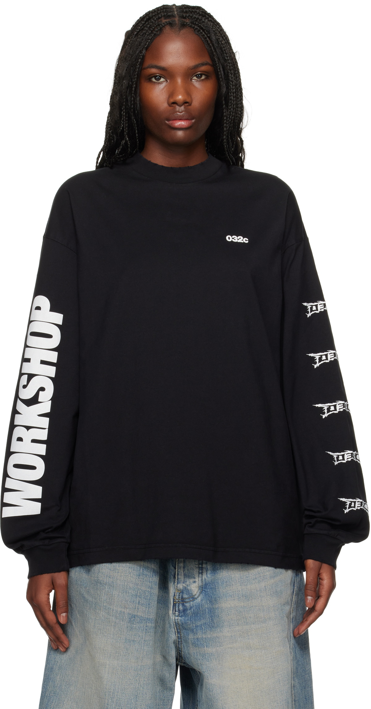 gimmick long t ロンT archive 032c Black Nerve Shatter Boxy Longsleeve T-shirt 032c