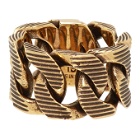 Alexander McQueen Gold Textured Chain Ring