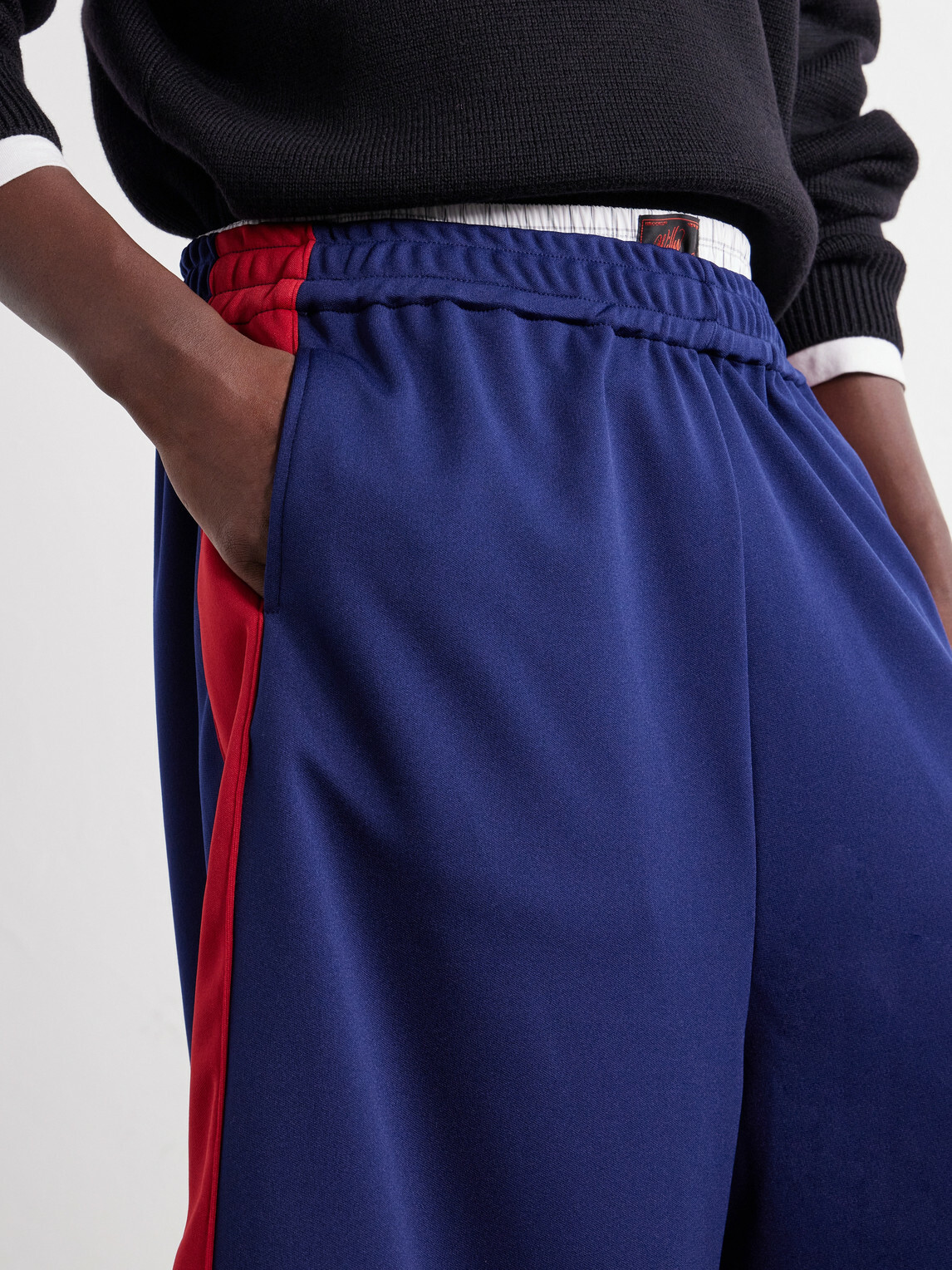 Willy Chavarria - Oversized Striped Shell Shorts - Blue