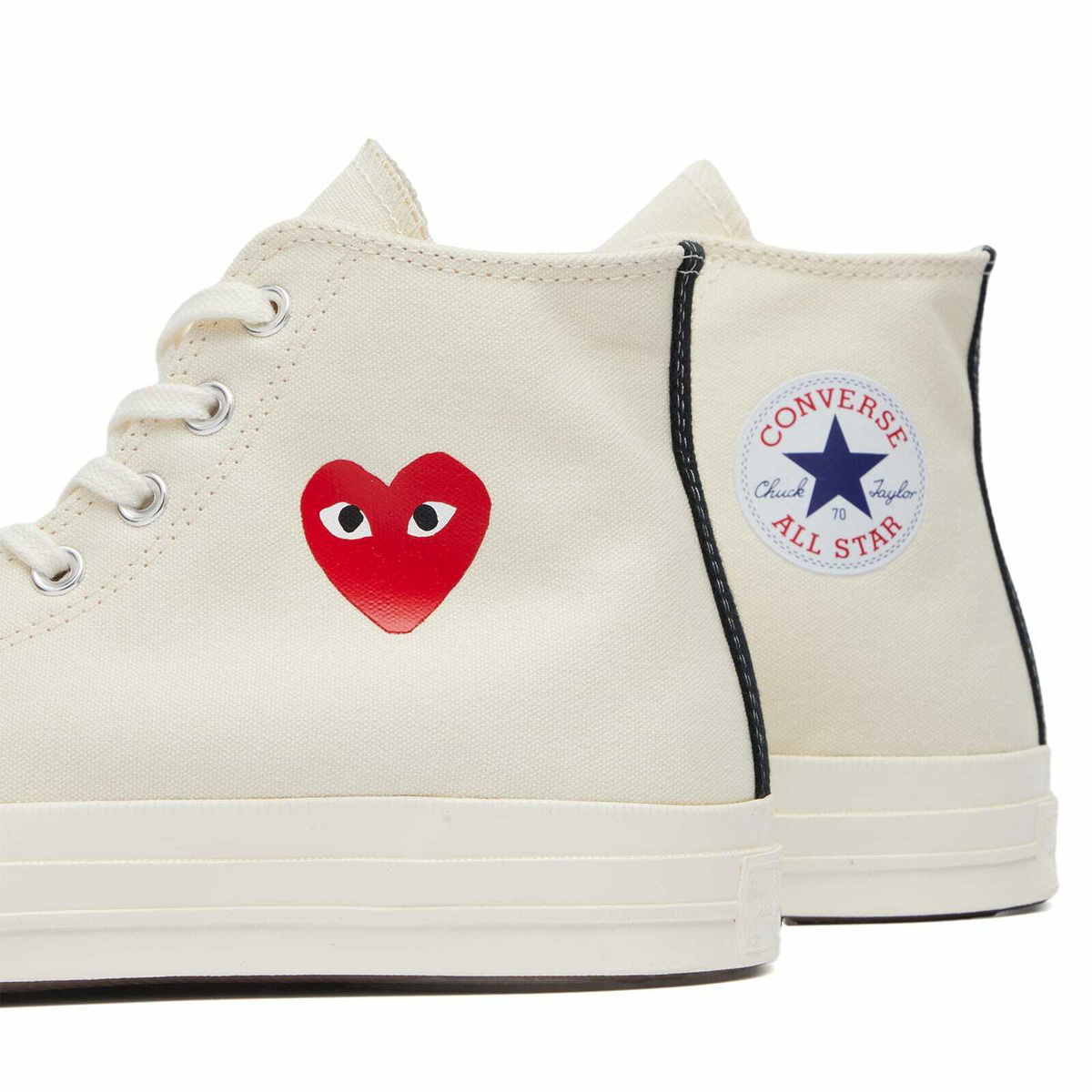 Comme des Garçons Play Men's x Converse Chuck Taylor Red Heart 197 Sneakers in White