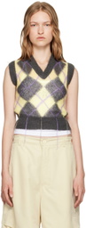 Marni Gray & Yellow Argyle Vest