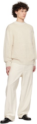 YLÈVE Off-White Viscose Cotton Painter Trousers