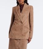 Veronica Beard Oria double-breasted suede jacket