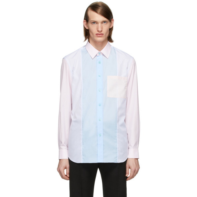 Photo: Burberry Pink and Blue Striped Chesterfield Shirt