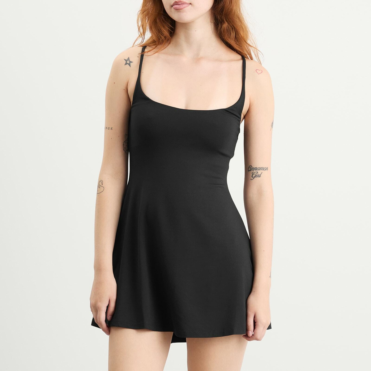SKIMS Women's Smooth Lounge Strap Mini Dress in Obsidian