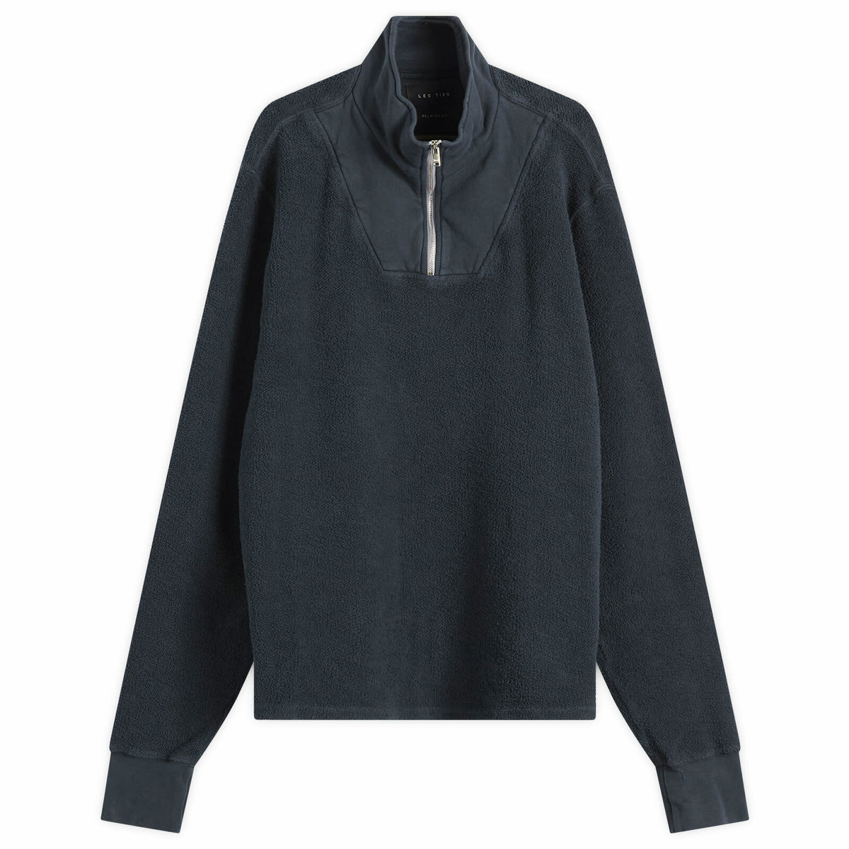 Les Tien Men's Inside Out Half Zip Yacht Pullover in Faded Black