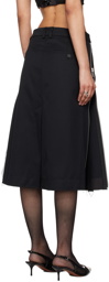 VAQUERA Black Zipper Midi Skirt