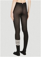 Opaque Ribbed Tights in Black