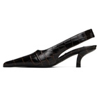 TOTEME Brown Classic Croco-Embossed Slingback Heels