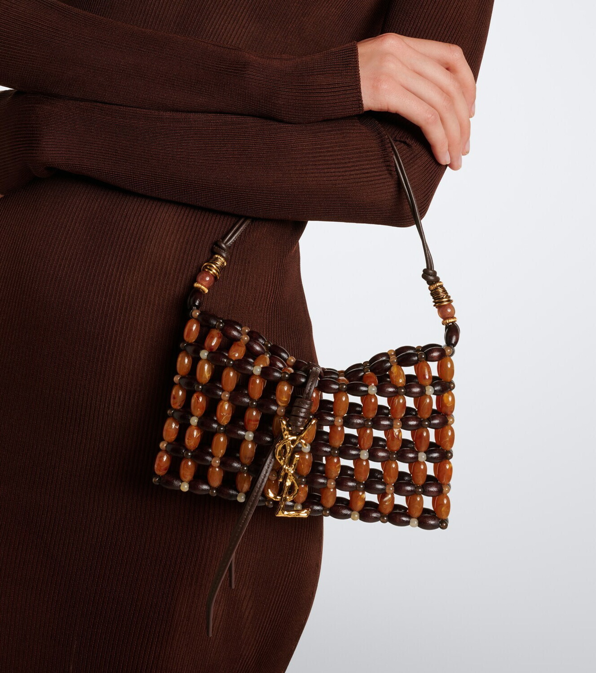 Saint Laurent Cassandre beaded shoulder bag