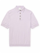 Allude - Cotton and Cashmere-Blend Polo Shirt - Purple