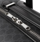 Gucci - Gran Turismo Leather-Trimmed Monogrammed Coated-Canvas Carry-On Suitcase - Black