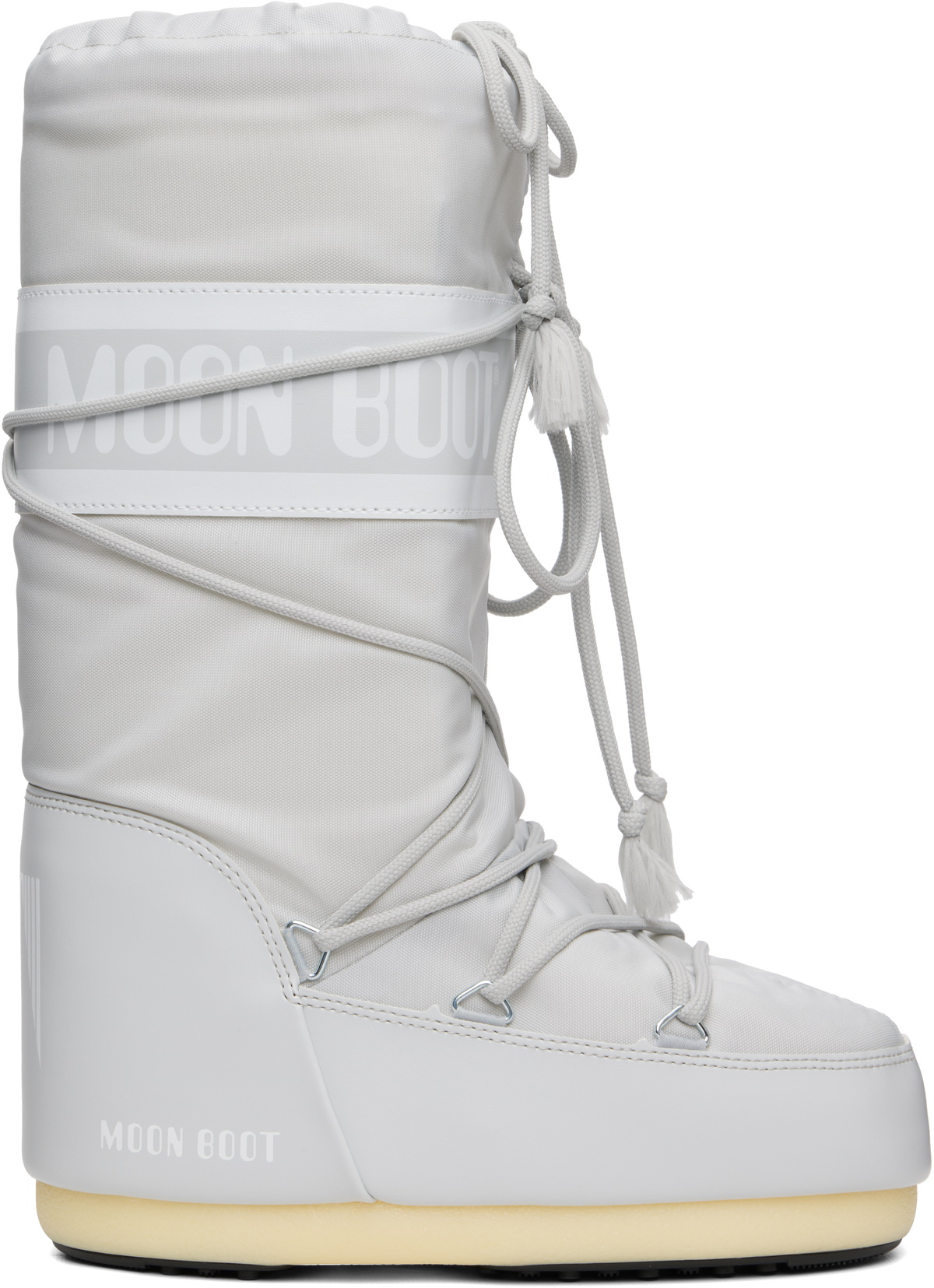 Moon Boot White & Black Icon Nylon Boots Moon Boot