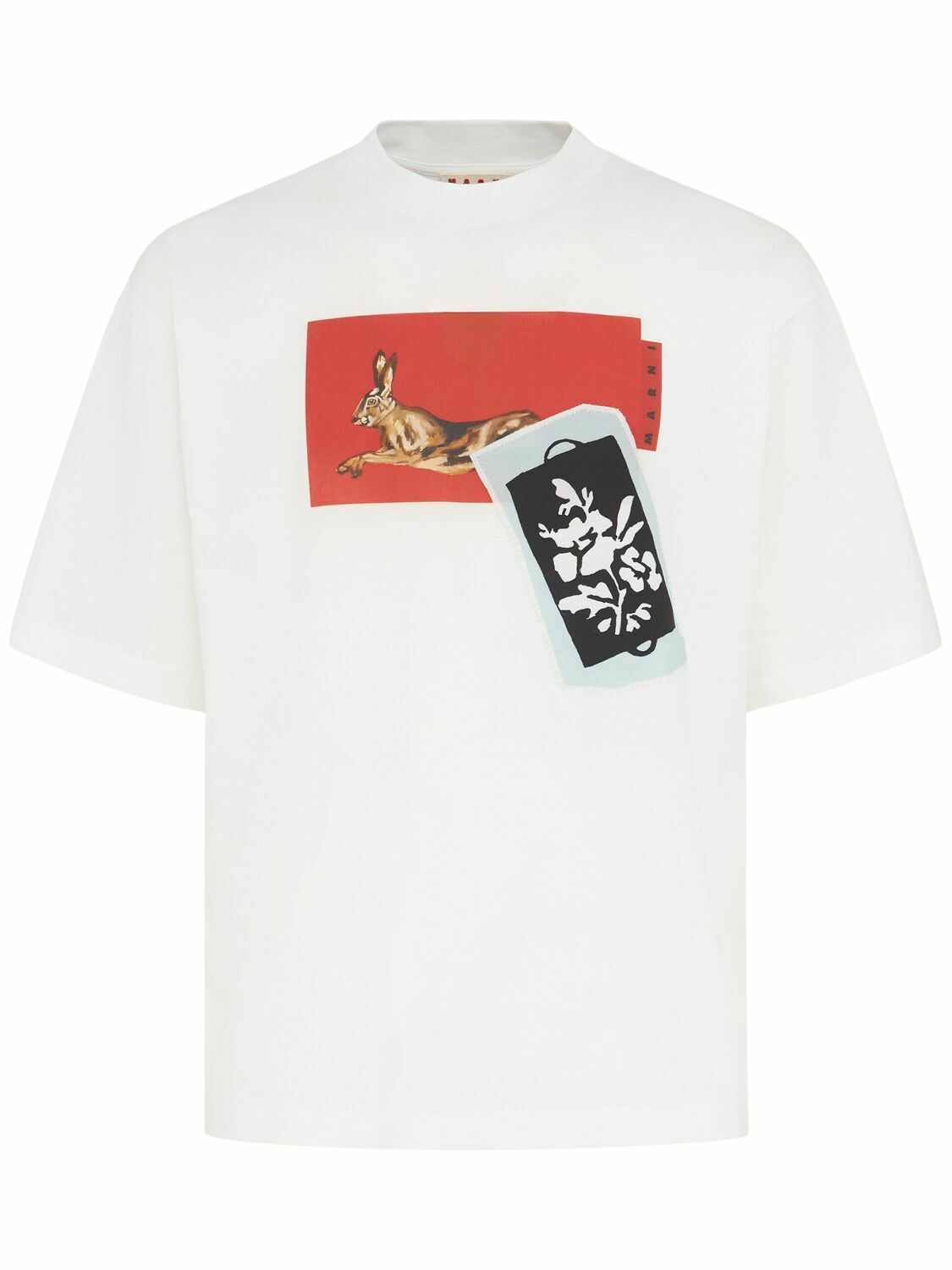 ☆関税込み☆【MARNI】ホワイト Wordsearch Flower Tシャツ ☆関税込み☆【MARNI】ホワイト Wordsearch Flower Tシャツ