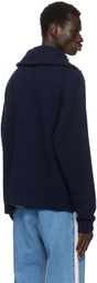 Wales Bonner Navy Celeste Knit Sweater