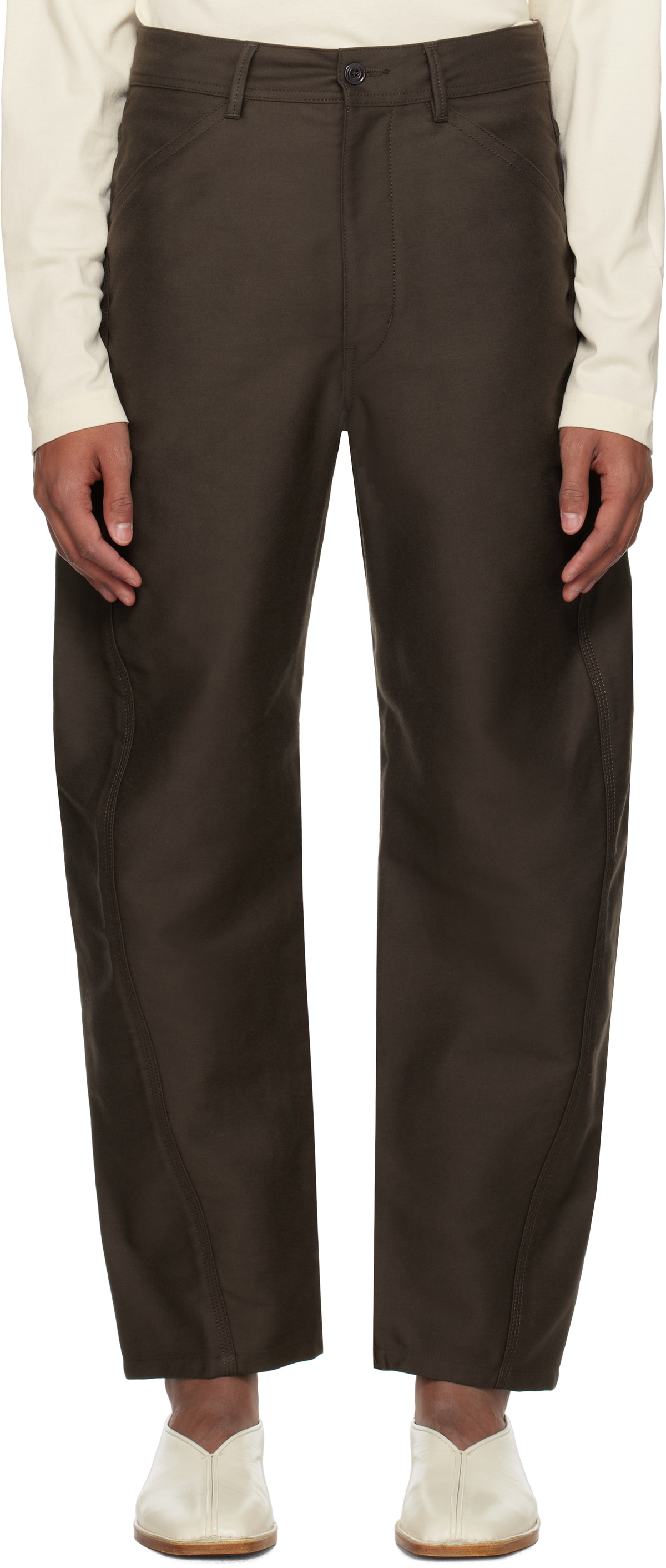 LEMAIRE Brown Twisted Workwear Trousers Lemaire