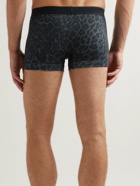 TOM FORD - Leopard-Print Stretch-Cotton Boxers Briefs - Gray