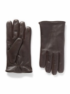 Mr P. - Leather and Suede Gloves - Brown