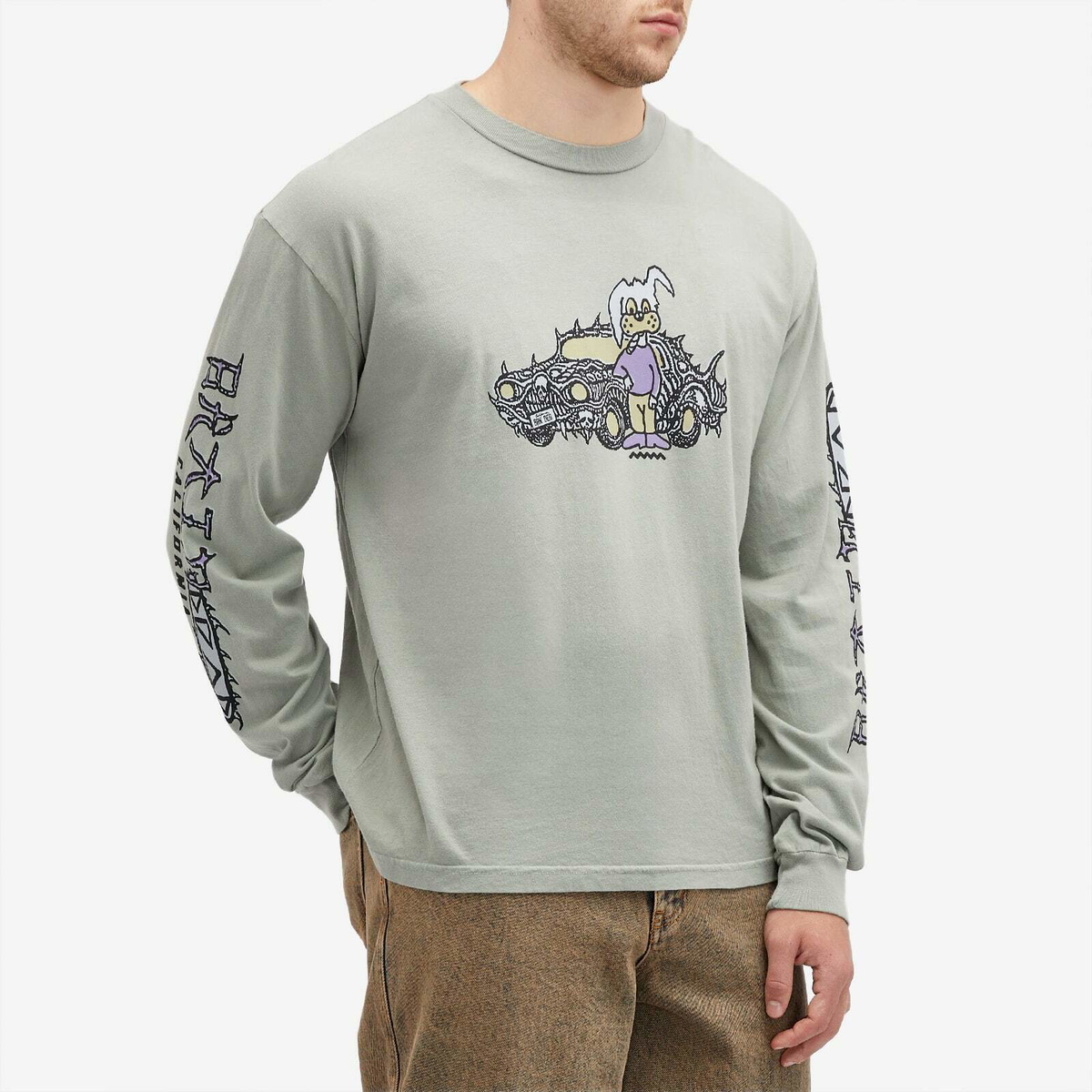 Brain Dead Men's Bio Dog Long Sleeve T-Shirt in Seagrass
