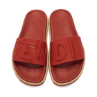 Fendi Red Fendi Vocabulary Sandals