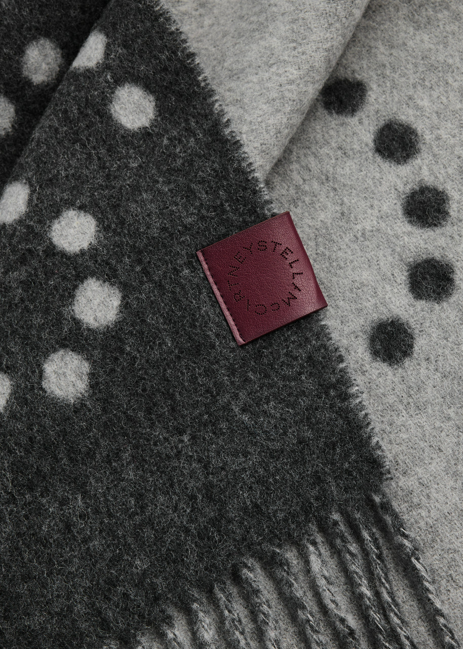Stella Mccartney Logo-intarsia Reversible Wool Scarf - Grey - One Size