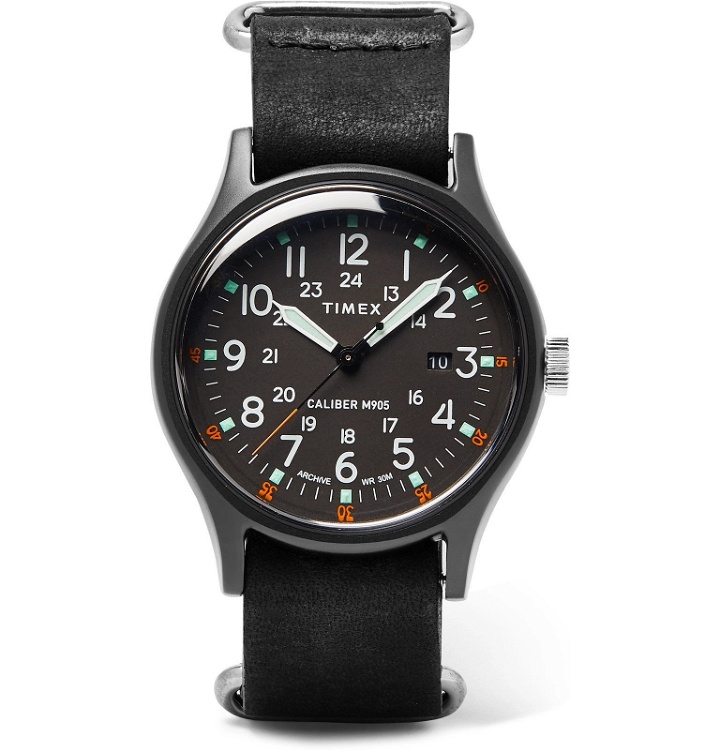 Photo: Timex - Camper MK1 40mm Stainless Steel and Leather Watch - Black
