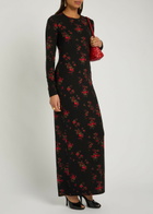 Reformation Tommie Floral Stretch-jersey Maxi Dress Black