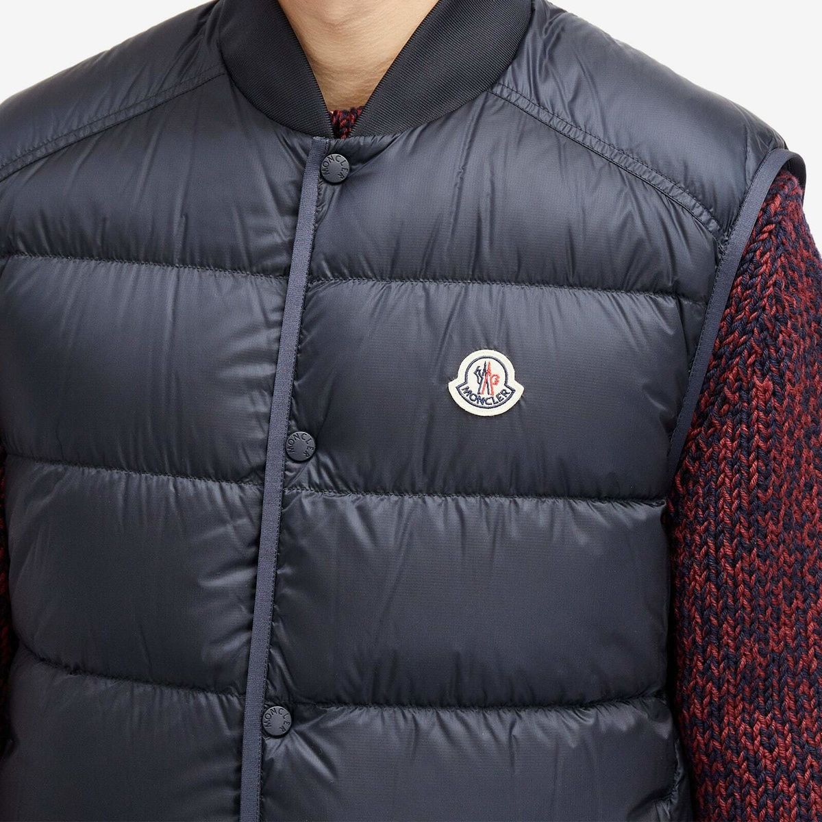 Moncler Men's Serot Knit Down Jacket in Navy Moncler