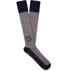 GUCCI - Wool-Blend Jacquard Socks - Blue