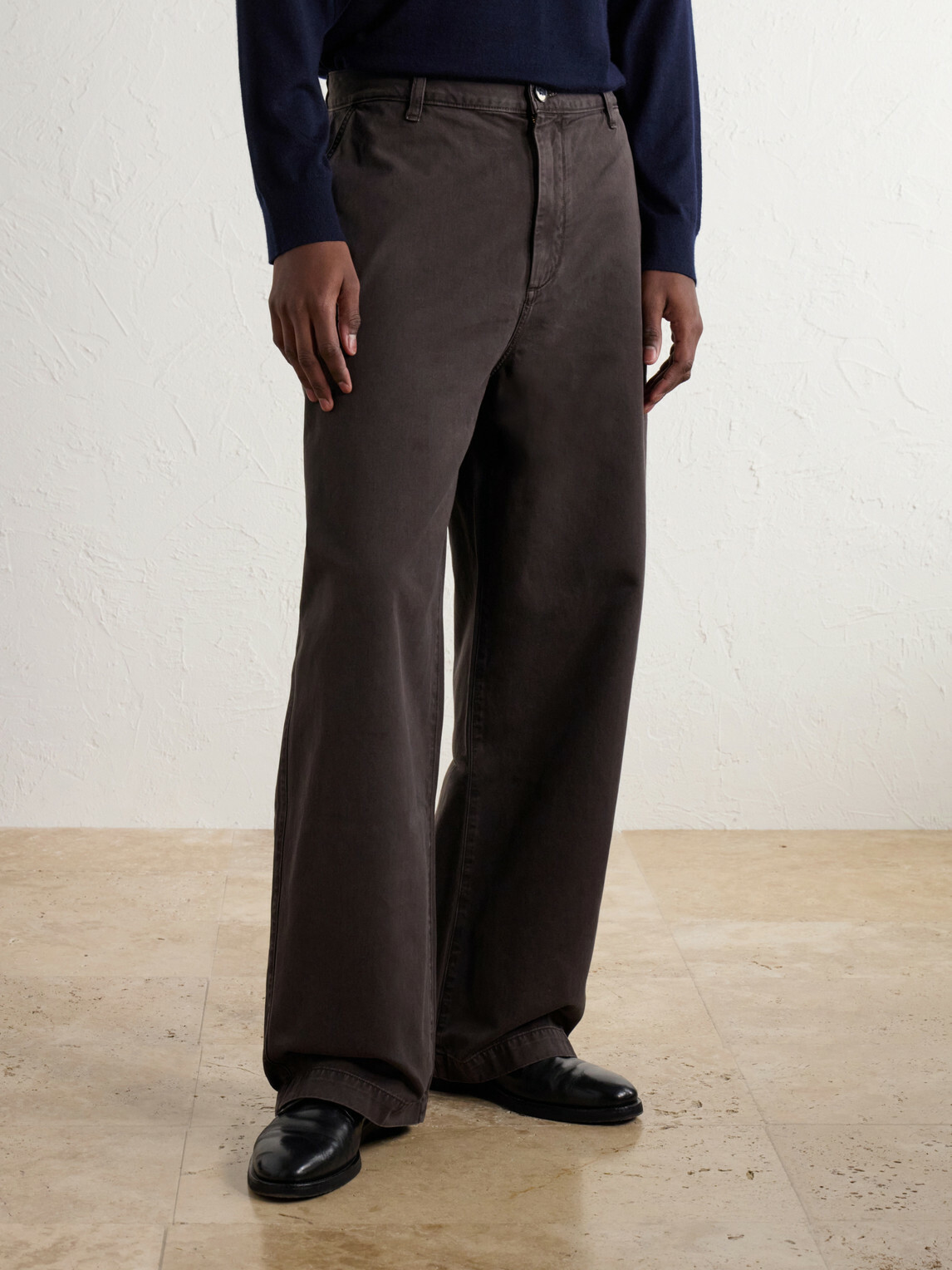 AGOLDE - Warwick Wide-Leg Cotton-Twill Trousers - Brown