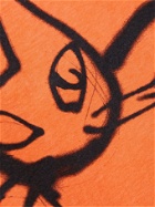 COME TEES - Cat Poem Printed Cotton-Jersey T-Shirt - Orange
