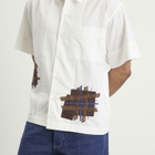 Story mfg. Men's Hand Applique Uniform Shirt in Ecru Patched Up