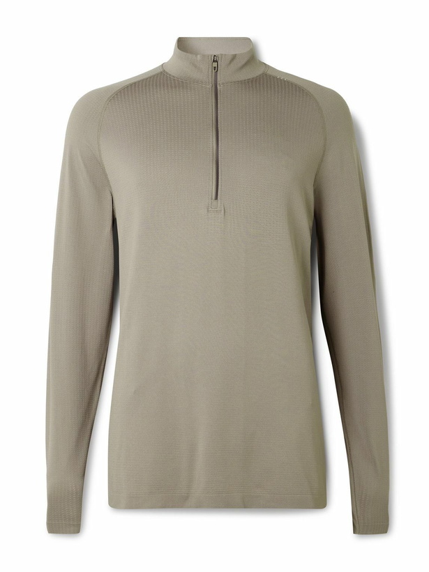 Photo: Lululemon - Metal Vent Tech Slim-Fit Stretch-Jersey Half-Zip Top - Gray
