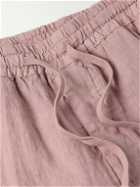 Altea - Tapered Linen Drawstring Trousers - Pink