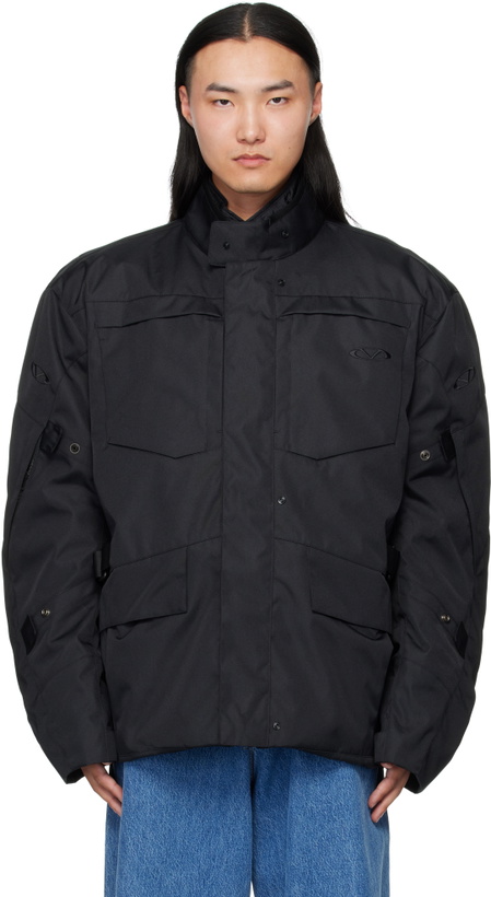 Photo: VETEMENTS Black Biker Parka Coat & Jackets Set
