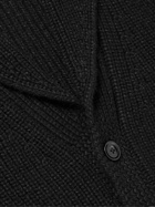 TOM FORD - Shawl-Collar Ribbed Cashmere-Blend Cardigan - Black