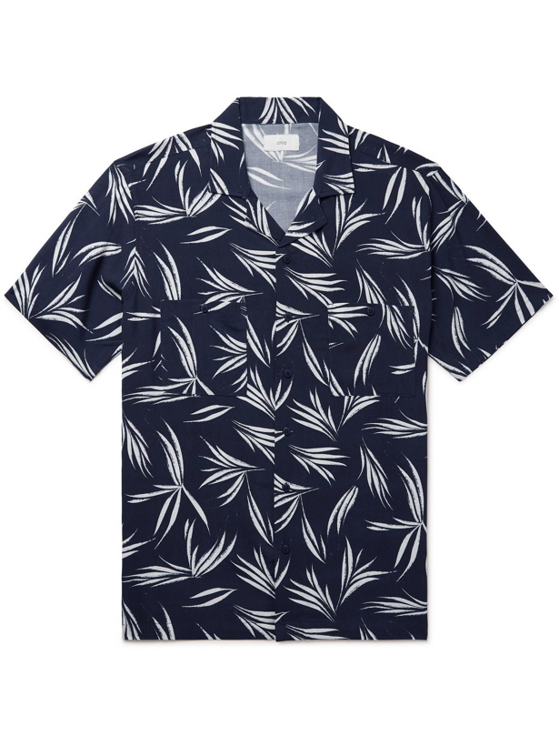 Photo: Onia - Vacation Camp-Collar Printed Voile Shirt - Blue