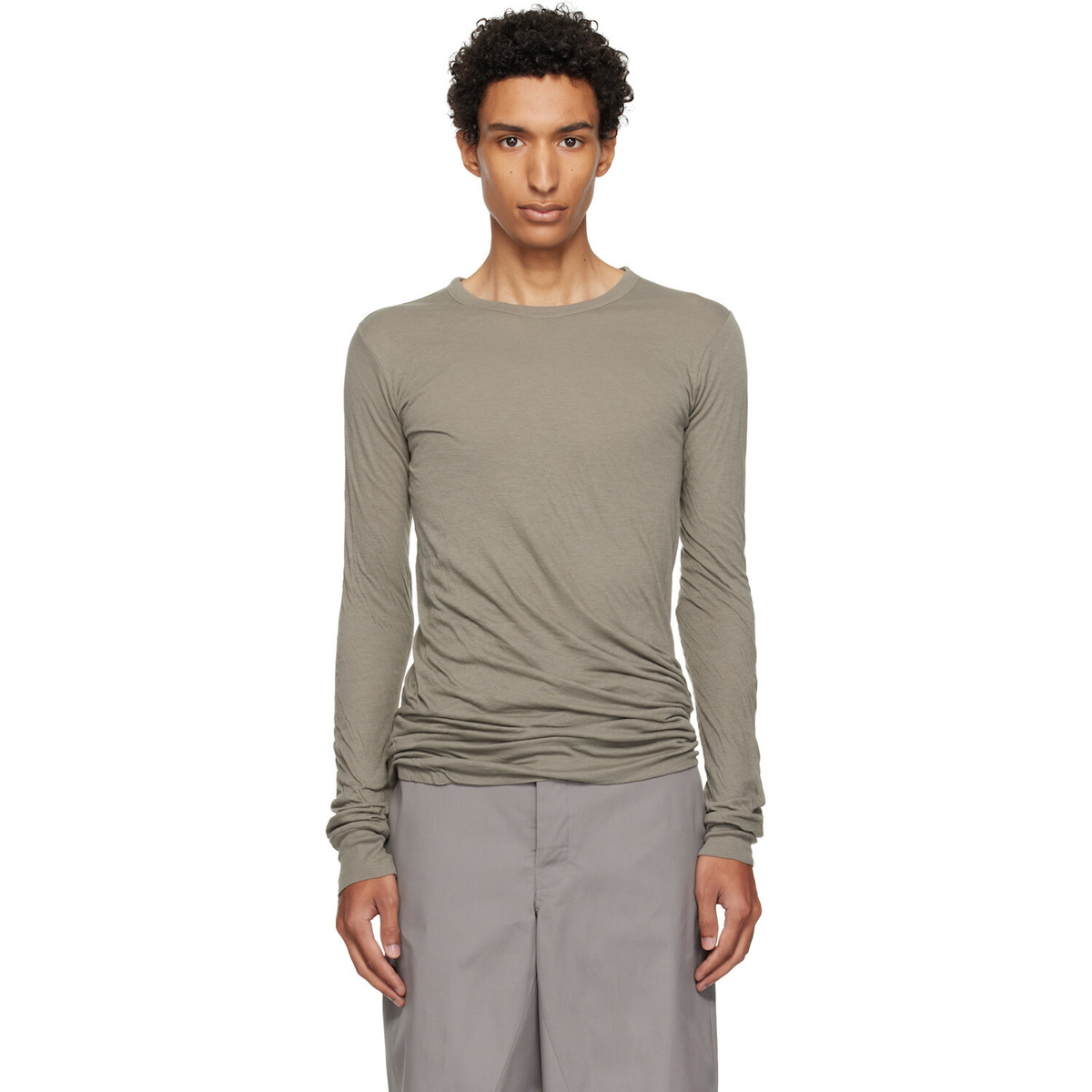 Rick Owens Taupe Tower Double LS T-shirt