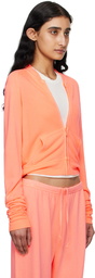 SKIMS Orange Modal French Terry Shunken Zip Up Sweatshirt