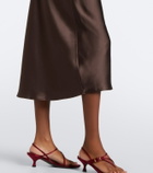 Loulou de Saison Fabio draped satin midi dress